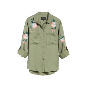 RAILS Channing Embroidered Military Shirt size XS
